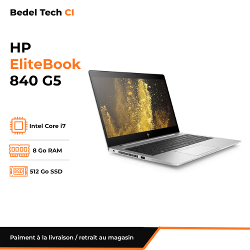 HP EliteBook 840 G5 Intel Core i7 8Go RAM 512Go SSD – Image 2